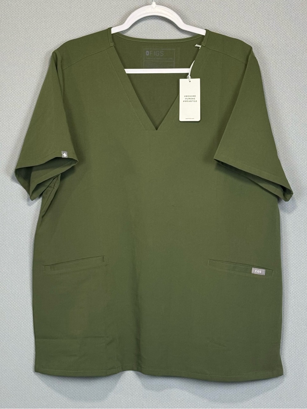 Figs Casma Three Pocket Scrub Top Womens XXL Green Technical Collection FW1100